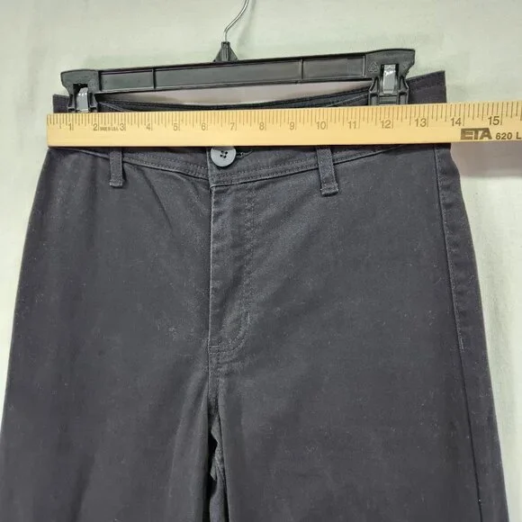 Oat New York Jeans Women's Size 4/27 Black Denim High Rise Wide Leg Raw Hem - Picture 5 of 15